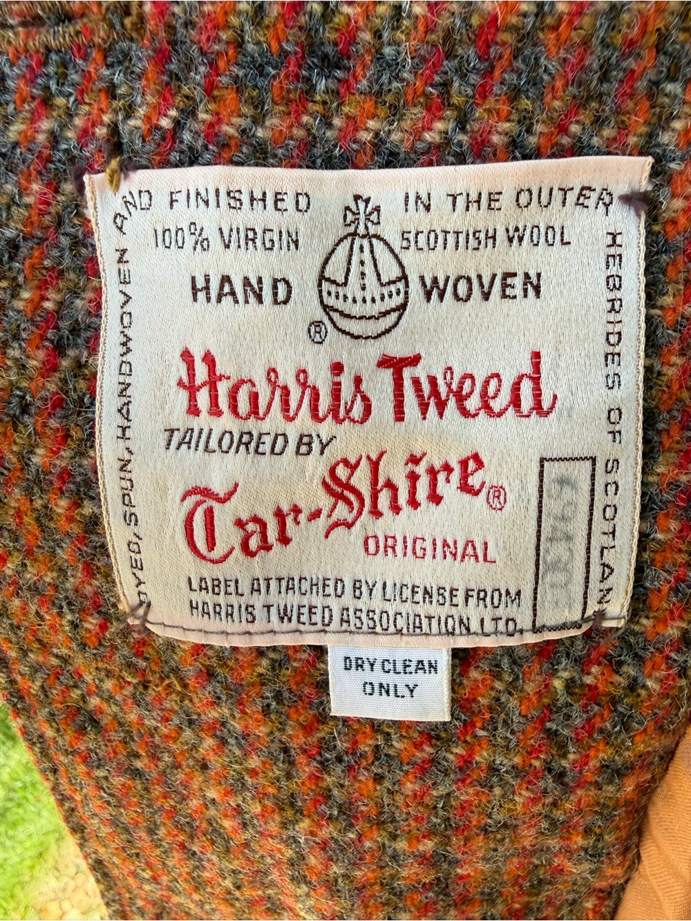 Vintage Harris Tweed Men's Orange Multi-Color Wool Sweater - Tar-Shire